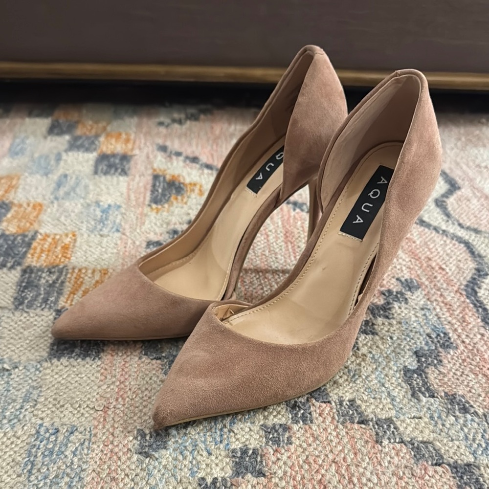Aqua Women's Heels in Blush Suede
